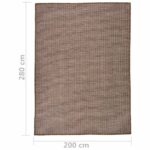 Tapis à tissage plat d'extérieur 200x280 cm Marron – Image 5