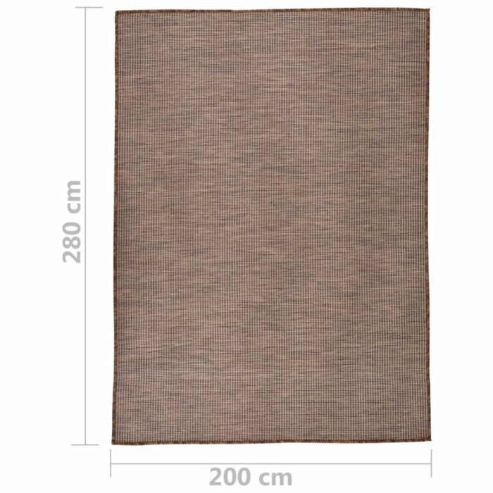 Tapis à tissage plat d'extérieur 200x280 cm Marron – Image 5