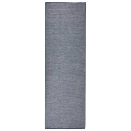 Tapis à tissage plat d'extérieur 80x250 cm Bleu