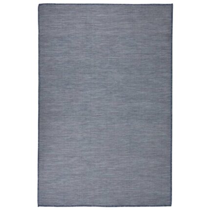 Tapis à tissage plat d'extérieur 120x170 cm Bleu
