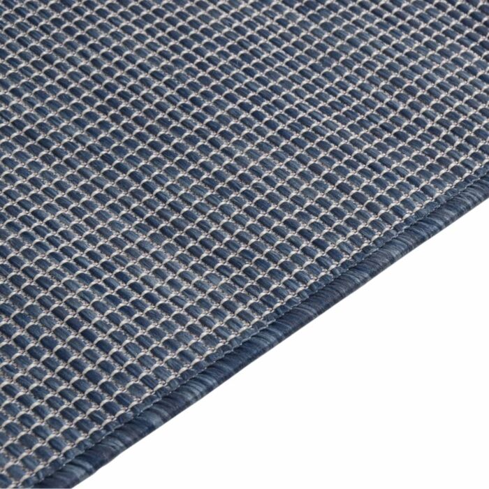 Tapis à tissage plat d'extérieur 120x170 cm Bleu – Image 3