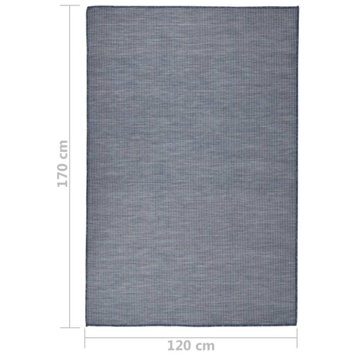 Tapis à tissage plat d'extérieur 120x170 cm Bleu – Image 5