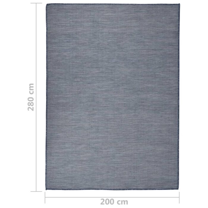 Tapis à tissage plat d'extérieur 200x280 cm Bleu – Image 5