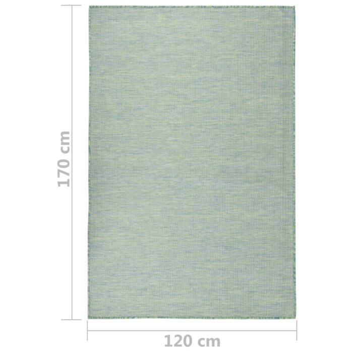 Tapis à tissage plat d'extérieur 120x170 cm Turquoise – Image 5