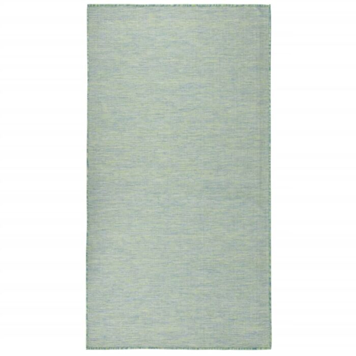 Tapis à tissage plat d'extérieur 140x200 cm Turquoise – Image 1