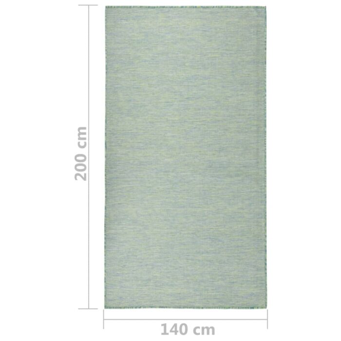 Tapis à tissage plat d'extérieur 140x200 cm Turquoise – Image 5