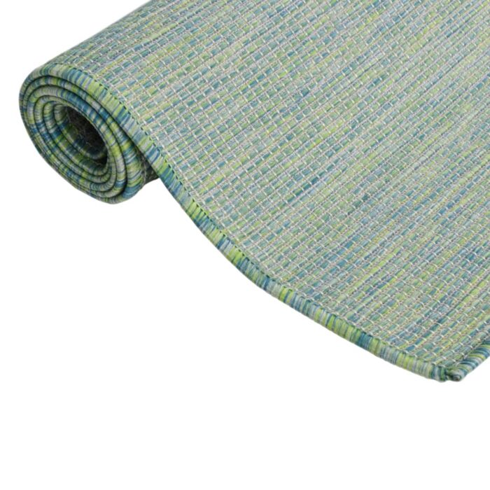 Tapis à tissage plat d'extérieur 200x280 cm Turquoise – Image 2