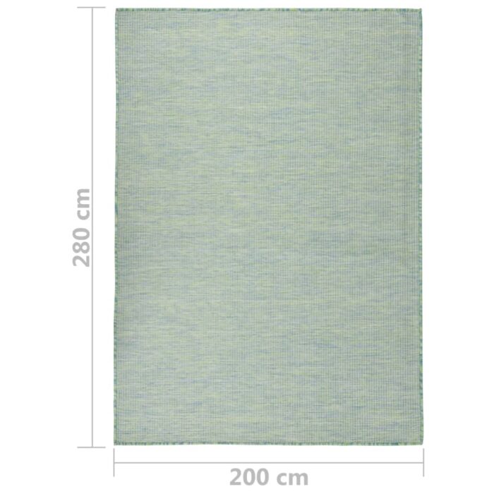 Tapis à tissage plat d'extérieur 200x280 cm Turquoise – Image 5