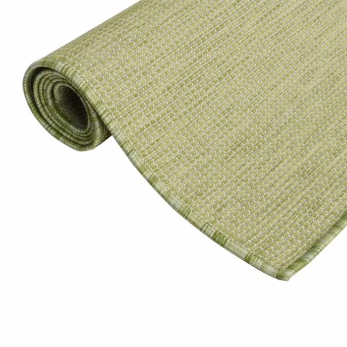 Tapis à tissage plat d'extérieur 140x200 cm Vert – Image 2