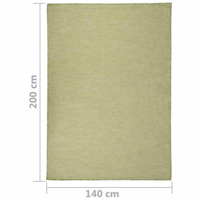 Tapis à tissage plat d'extérieur 140x200 cm Vert – Image 5