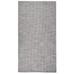 Tapis à tissage plat d'extérieur 80x150 cm Marron et bleu