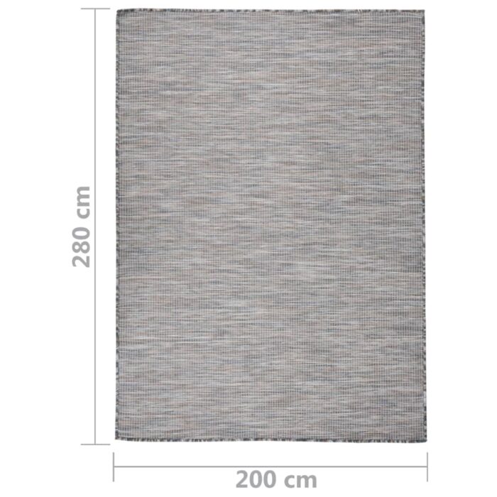 Tapis à tissage plat d'extérieur 200x280 cm Marron et bleu – Image 5