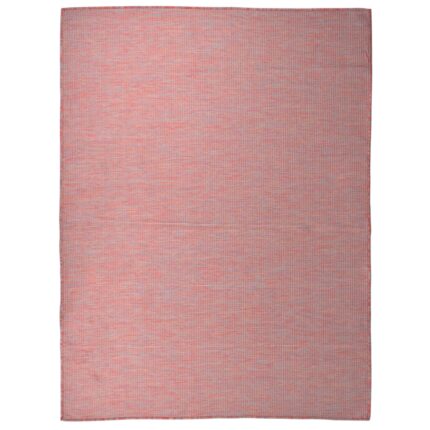 Tapis à tissage plat d'extérieur 120x170 cm Rouge