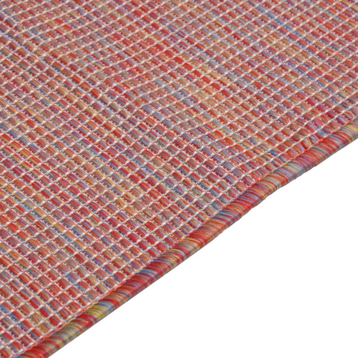 Tapis à tissage plat d'extérieur 120x170 cm Rouge – Image 3