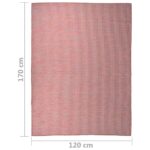 Tapis à tissage plat d'extérieur 120x170 cm Rouge – Image 5