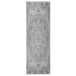 Tapis à tissage plat d'extérieur 80x250 cm Motif bleu