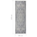 Tapis à tissage plat d'extérieur 80x250 cm Motif bleu – Image 5