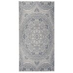 Tapis à tissage plat d'extérieur 100x200 cm Motif bleu
