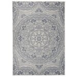 Tapis à tissage plat d'extérieur 120x170 cm Motif bleu