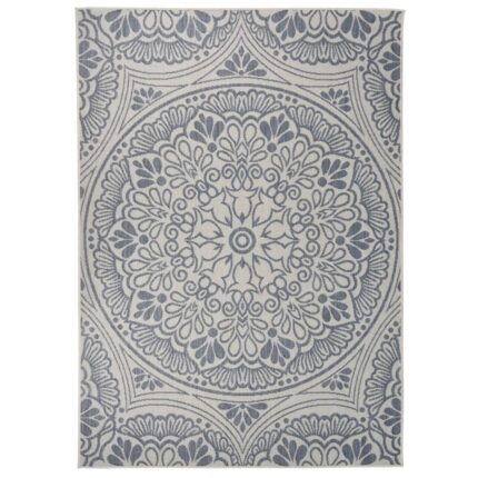 Tapis à tissage plat d'extérieur 120x170 cm Motif bleu