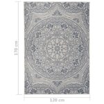 Tapis à tissage plat d'extérieur 120x170 cm Motif bleu – Image 5
