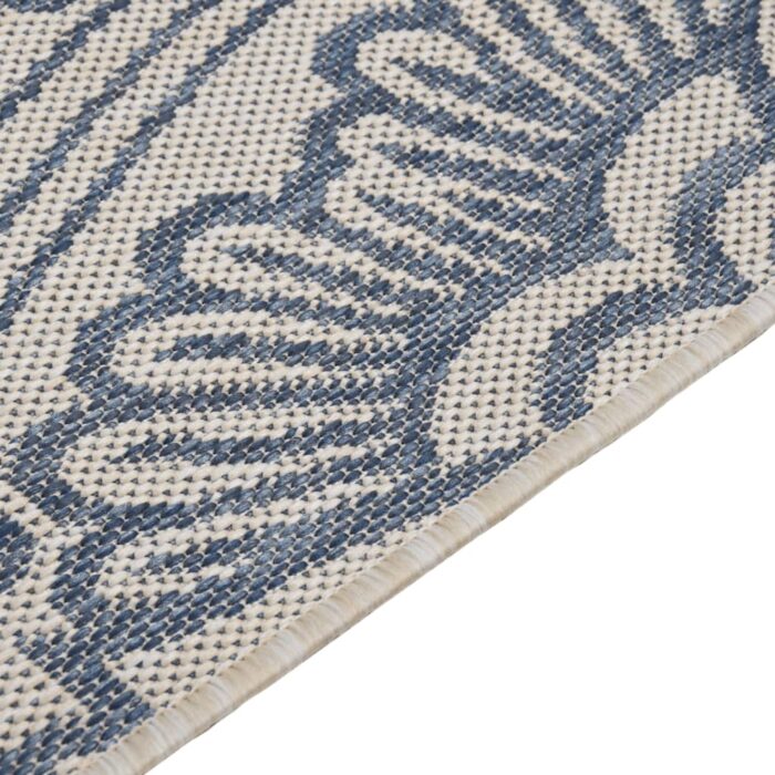 Tapis à tissage plat d'extérieur 140x200 cm Motif bleu – Image 3
