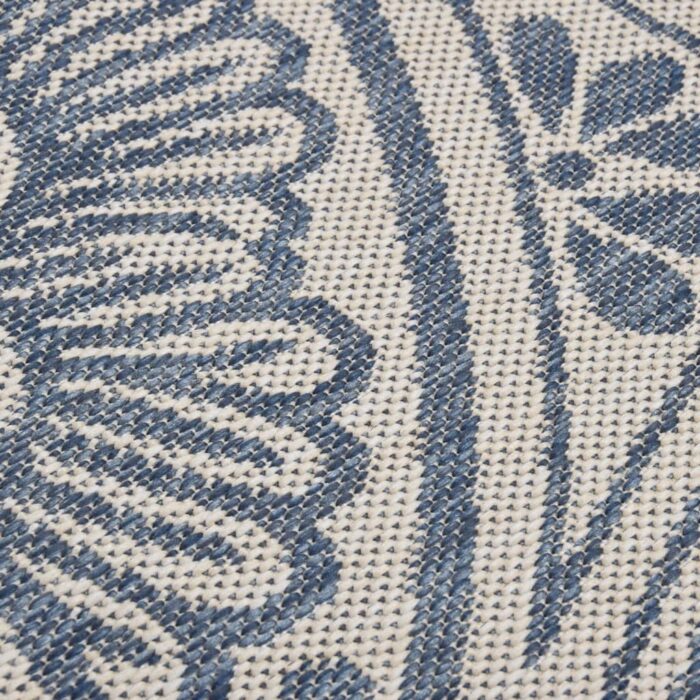 Tapis à tissage plat d'extérieur 140x200 cm Motif bleu – Image 4