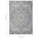Tapis à tissage plat d'extérieur 160x230 cm Motif bleu – Image 5