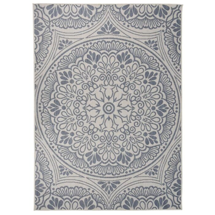 Tapis à tissage plat d'extérieur 200x280 cm Motif bleu – Image 1
