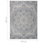 Tapis à tissage plat d'extérieur 200x280 cm Motif bleu – Image 5