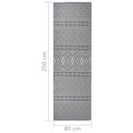 Tapis à tissage plat d'extérieur 80x250 cm Rayures bleues – Image 5