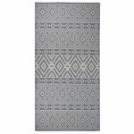 Tapis à tissage plat d'extérieur 100x200 cm Rayures bleues