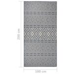 Tapis à tissage plat d'extérieur 100x200 cm Rayures bleues – Image 5