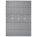 Tapis à tissage plat d'extérieur 120x170 cm Rayures bleues