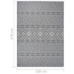 Tapis à tissage plat d'extérieur 120x170 cm Rayures bleues – Image 5