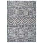 Tapis à tissage plat d'extérieur 160x230 cm Rayures bleues