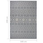 Tapis à tissage plat d'extérieur 160x230 cm Rayures bleues – Image 5