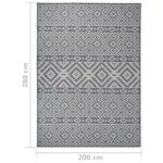 Tapis à tissage plat d'extérieur 200x280 cm Rayures bleues – Image 5