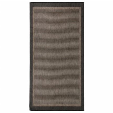 Tapis à tissage plat d'extérieur 100x200 cm Marron foncé