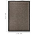 Tapis à tissage plat d'extérieur 140x200 cm Marron foncé – Image 5