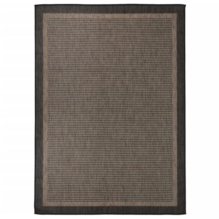 Tapis à tissage plat d'extérieur 200x280 cm Marron foncé – Image 1