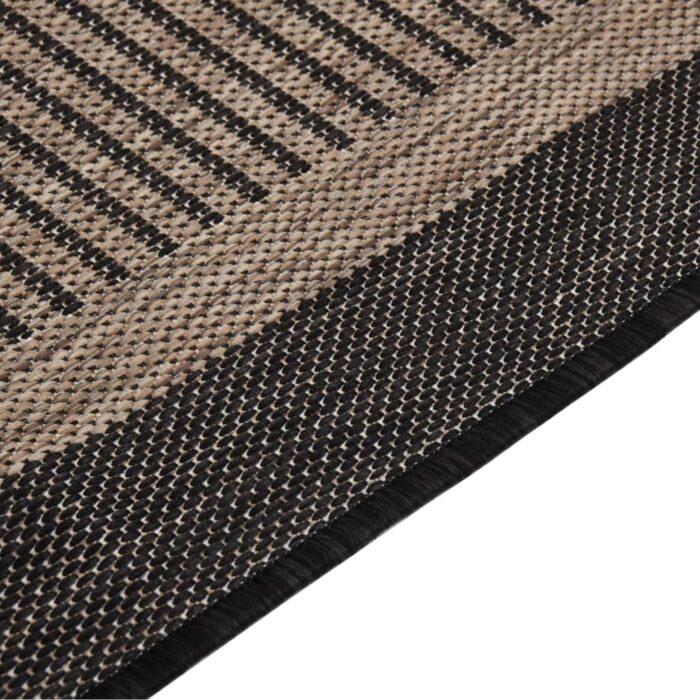 Tapis à tissage plat d'extérieur 200x280 cm Marron foncé – Image 3