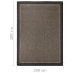 Tapis à tissage plat d'extérieur 200x280 cm Marron foncé – Image 5