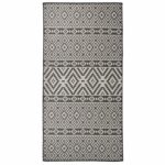 Tapis à tissage plat d'extérieur 100x200 cm Rayures noires