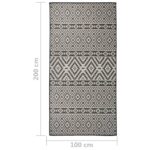 Tapis à tissage plat d'extérieur 100x200 cm Rayures noires – Image 5