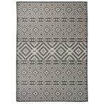 Tapis à tissage plat d'extérieur 120x170 cm Rayures noires
