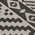Tapis à tissage plat d'extérieur 120x170 cm Rayures noires – Image 4