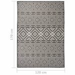 Tapis à tissage plat d'extérieur 120x170 cm Rayures noires – Image 5