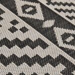 Tapis à tissage plat d'extérieur 140x200 cm Rayures noires – Image 4