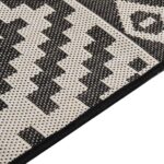 Tapis à tissage plat d'extérieur 160x230 cm Rayures noires – Image 3